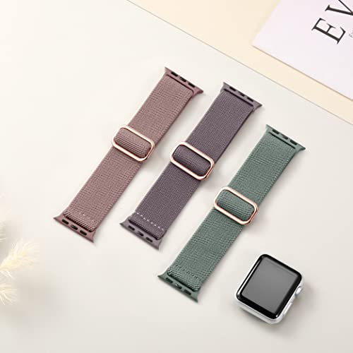 Image of DaQin 3 Pack Stretchy Solo Loop Compatible with Apple Watch Bands Men Women