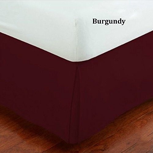 Fancy Collection Easy Care Tailored Microfiber Bed Skirt Solid New (Full, Burgundy) - //medicalbooks.filipinodoctors.org