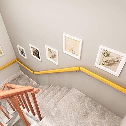 Stainless Steel Bracket Stairs Kit | Non-Slip Wood Railing | Wall-Mounted Safety Door Pull Handle for Indoor/Outdoor Loft & Corridor (30-300CM)