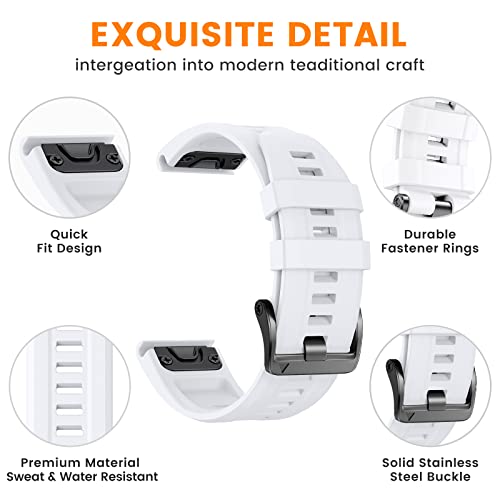 Fenix 7/Fenix 6/Fenix 5 QuickFit Watch Band Compatible with NotoCity Silicone Wristband