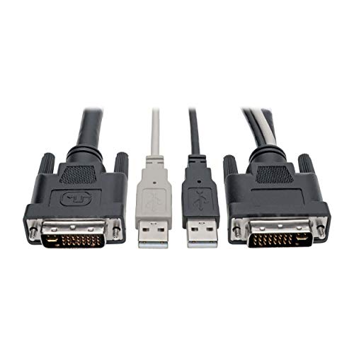 Tripp Lite DVI to USB-A Dual KVM Cable Kit 2X Male 1080P @60Hz 10ft (P760-010-DVI)