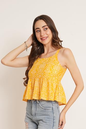 Image of COTLAND Fashions Designer Pre-Shrunk Cotton Peplum Top for Women
