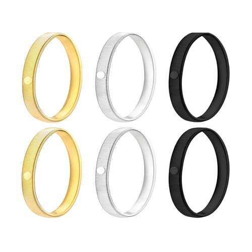 Oavie 6 Pack Metal Armbands Elastic Shirt Sleeve Holders