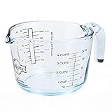 Material: Vidrio de borosilicato., Medidas: 15,5 x 10,7 x 21 cm., Capacidad: 1 litro., 2 tipos de medidas a cada lado., Aguanta temperaturas entre -40 ºC y 300 ºC.