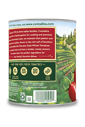 Contadina San Marzano Style Whole Tomatoes, 28 oz (Pack of 6 Cans) - Thumbnail 6