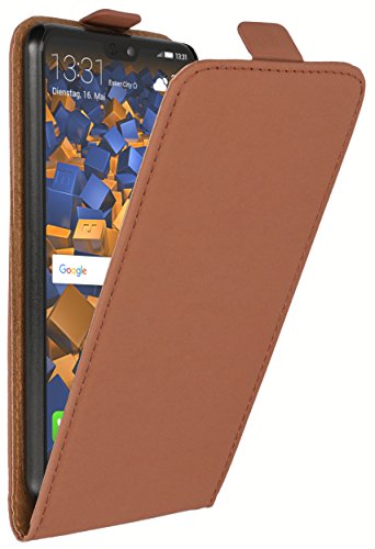 mumbi Flip Case Compatible with Huawei P20 Brown