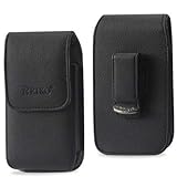 Vertical Leather Case with Magnetic Closure and Belt Clip on The Back for Samsung Rugby III, Rugby 3.