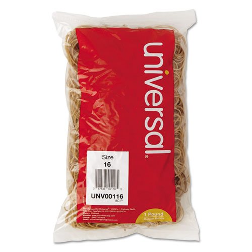 Rubber Bands, Size 16, 2-1/2 X 1/16, 1900 Bands/1Lb Pack-3 Pack #TOP3