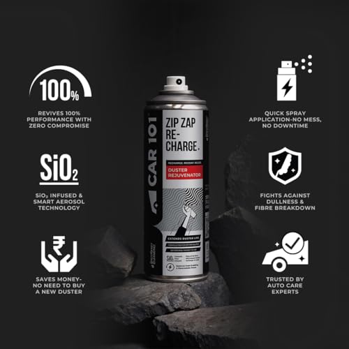 Image of CAR101 Zip Zap Recharge - Duster Recharge /Rejuvenator Spray | Restores Dust-Trapping Power with Ceramic Wax Infused | Easy Spray Application | Extends Duster Life | for Car & Bike Dusting Tools