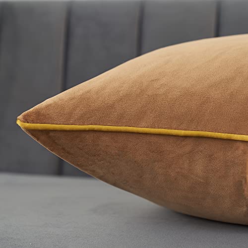 Avigers 16 X 16 Inches Brown Solid Cushion Case Luxury Modern Square Throw Pillow Cover Decorative Pillow For Couch Living Room Bedroom Car 40 X 40Cm #TOP3