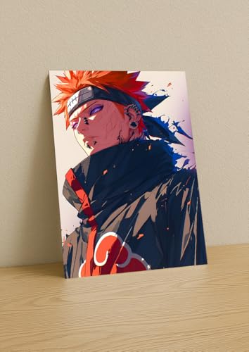 Image of NIJUKA Anime Printed Metal sheet Poster For Home And Room Decoration | For Anime Art Fans Boys And Girls (Akatsuki member pain)