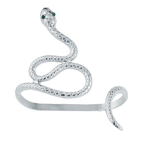 LUX ACCESSORIES Green Eye Snake Serpent Hand Wrap Around Rhinestone Bracelet