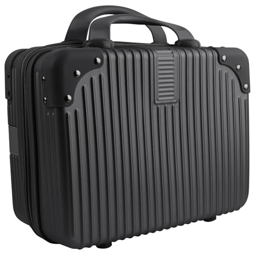 Framendino Portable Hard Shell Cosmetic Organizer Bag Black