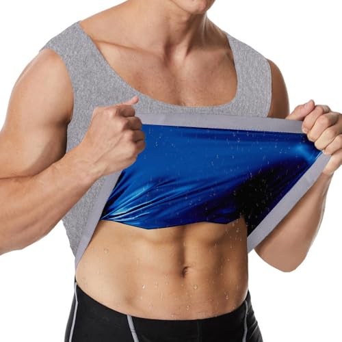 Everfion Sleeveless Sauna Suit for Men Sauna Shirt Compression Sweat Sauna Vest Workout Tank Top