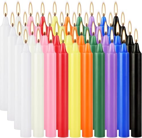 YOROXRG 40 Pack Mini Taper Spell Candle-4 Inch Multi-Colored Candle Sticks-for Home Decor Kitchen Decor Wedding Decoration-10 Colours