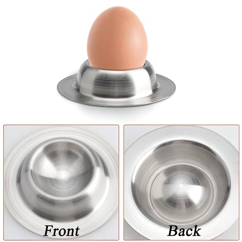 6 Stück Eierbecher Edelstahl, Eierbecher, Ø 8,5 cm, Eierbecher Set, Eierbecher Camping, Eierbecher, Silber – Bild 3