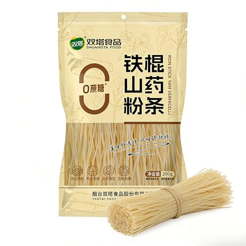 Fideos de ñame chino de 200 g, fideos de granja hechos a mano, más del 60% de contenido de ñame, sin aditivos, fideos de arroz tradicionales para olla caliente, salteado y sopa
