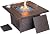 42 Inch Outdoor Propane Fire Pit, 50,000 BTU Gas Fire Pit Table with Lid, Wind Guard, Cover, and Glass Stones, Brown Squre Rattan Gas Firepit Table for Patio, Terrace, Garden, CSA Certification