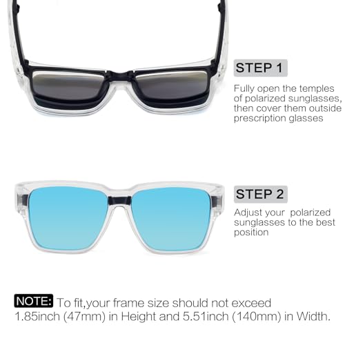 Image of Face Shadow Over Glasses Sunglasses for Men | Polarized Lightweight UV400 Unisex Fit Over Glasses