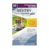 SENTRY Fiproguard Plus for Cats, Flea and Tick Prevention for Cats (1.5 Pounds and Over), Includes 3 Month Supply of Topical Flea Treatments
