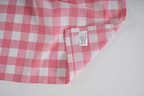 Image of FINGERCRAFT Table Napkins, Everyday Use, Cotton Buffalo Plaid Napkins Perfect for Parties Dinners Weddings Cocktail Cloth Washable & Reusable 20x20, (Pink /White)