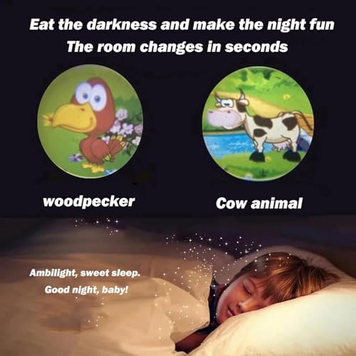 Image of LISHER 3 Slides 24Patterns Mini Projector Torch Toy Slide Flashlight Projector Torch for Kids Lamp Education Learning Night Light Before Going to Bed(Random Slides)