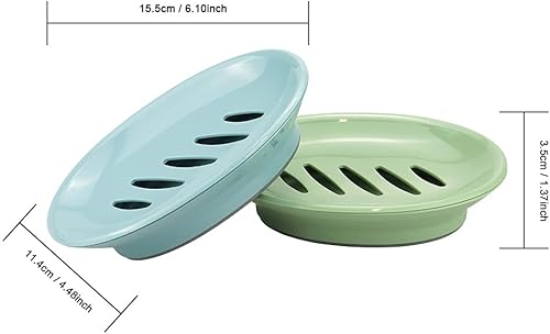 Miniatura 2 de TCOTBE - Jabonera de plástico extraíble con doble compartimento, 2 unidades