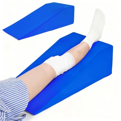 Litluxu Knee Surgery Pillow Straight Leg with Cooling Cover | Leg Pillow Elevation Blood Circulation | Foam Wedge for Elevating Leg Machine Washable Removable| Knee Wedge Pillow Post Surgery