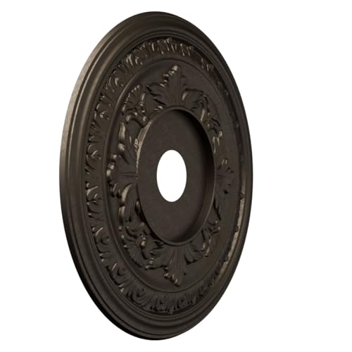 Image of 22 inchOD x 3 1 /2 inchID x 1 inchP Baltimore Thermoformed PVC Ceiling Medallion (Fits Canopies up to 7 3 /4 inch), Metallic Black Night
