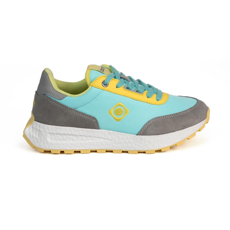 Izas - Zapatillas de Senderismo para Mujer - Aneko-W - s - Suela Interior de Goma EVA y Exterior MD+RB - Ideales para Trekking y Outdoor - Color Menta/Yellow - Tallas 36-41