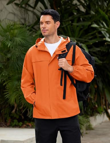 Image of COOFANDY Men's Rain Jacket Waterproof Lightweight Windbreaker Packable Hooded Raincoat for Hiking, Cycling, Golf & Travel