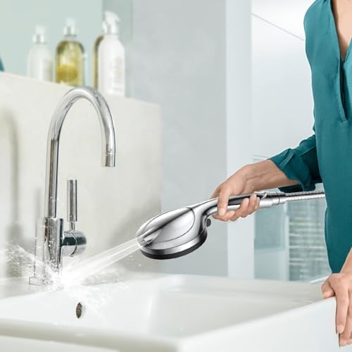 VOXON Hochdruck Duschkopf mit 10 Strahlarten, Brausekopf Dusche Wassersparend, Duschkopf Druckerhöhend, Shower Head Hoher Wasserdruck Starker Strahl für Reinigung von Badewanne, Fliesen, Haustieren