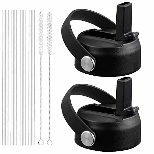 Straw Lid for Hydro Flask Wide Mouth Water Bottles, Top Lids with Straw Compatible with Hydro Flask 32 40 oz, Replacement Cap Wide Mouth Accessories Flip Lid Flex Handle