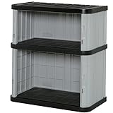 アイリスオーヤマ ロッカー ミニロッカー ブラック/グレー 幅90×奥52×高100cm ML-1050V