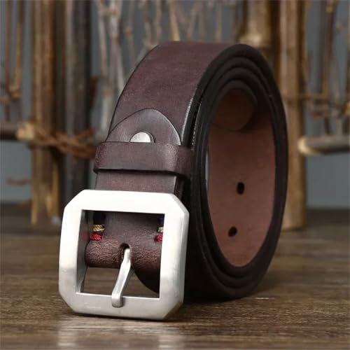 Men Leather Belt Solid Cowhide Copper Buckle Wild Classic4