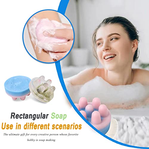 Famimkr Silicone Massage Bar Soap Molds Silicon Molds For Soaps Making, Handmade Soap Molds 2Pcs (Rectangle And Circle) #TOP4