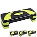 ACTIVE FOREVER Step Fitness/aérobic, Stepper fitness 3 hauteurs réglables (10cm/15cm/20cm), Convient à la maison et au bureau (Noir Vert)