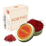 PORTHO Saffron, Superior Kashmiri Saffron Threads Super Negin Premium Grade Spice for Paella, Desserts, Risotto, Golden Milk Tea's, and all Culinary Uses (2 Grams)