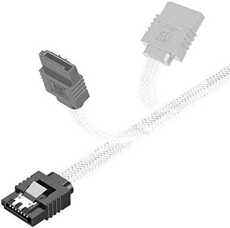 QIVYNSRY 3PACK SATA Cable III 3 Pack 6Gbps Straight HDD SDD Data Cable with Locking Latch 18 Inch for SATA HDD, SSD, CD Driver, CD Writer, White
