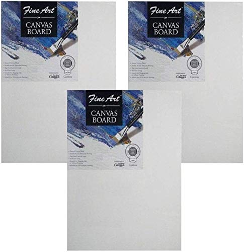 Craftacious Fine Arts Canvas Board for Oil Paint Acrylic Painting 12 X 10 Inches (3 Pieces Canvas Board Only)