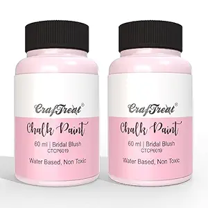 Bridal Blush - Chalk Paint for Wood Furniture, Wall, Home Decor, Glass, DIY Craft -Matte Acrylic Chalk paint - Multi Surface Paint for Wood Furniture, Wall (60ml Each - Pack of 2