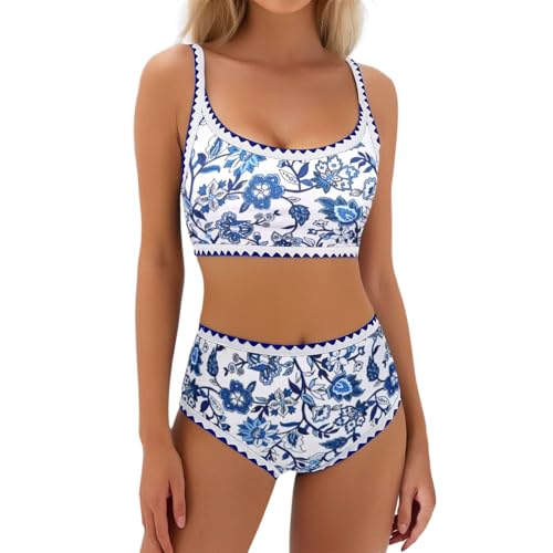 Maillot de bain tankini deux pièces pour femmes avec haut à bretelles et short grande taille