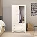 Prepac Sonoma Wardrobe Cabinet: Armoire Dresser for Bedroom with Adjustable Shelf. Features 2-Door Wardrobe Closet & 2 Drawers, Ideal Closet for Bedroom, 22