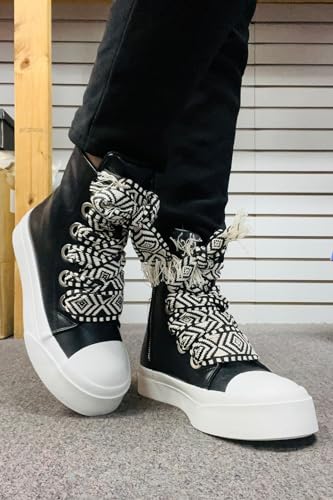 Liliana Women Platform Wide Laces High Top Sneaker with Zipper3