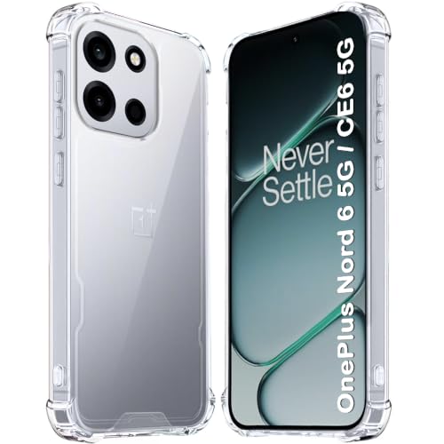 Image of TheGiftKart Crystal Clear Back Cover Case for OnePlus Nord 6 5G / CE 6 5G | 360 Degree Protection | Shock Proof Design | Hard Back Cover Case for OnePlus Nord 6 / CE6 5G (PC & TPU, Transparent Bumper)