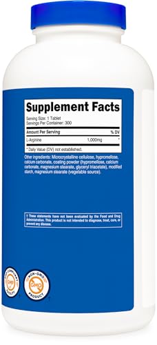 Nutricost NC-LARG-TAB L-Arginine 1000Mg, Amino Acid Tablets thumb #4