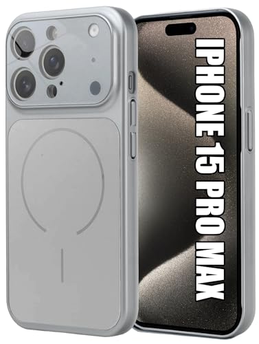 Image of SHINESTAR iPhone 15 Pro Max Case - Premium Shockproof Protective Cover, Wireless Charging Compatible, Slim & Durable Luxury Back Cover with Camera Protection (Silver)