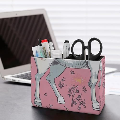 Porte-stylo en cuir double compartiment motif licorne - 6