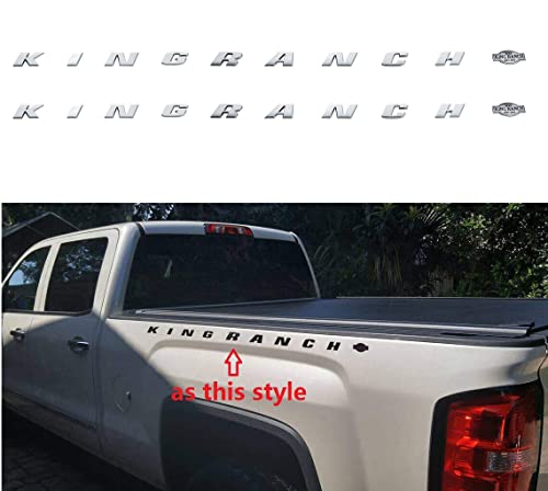 Image of 2pack King Ranch Emblems Side Fender Letter Kingranch Sticker Badge 3D Logo Replacement for 150 250 350 (Chrome)