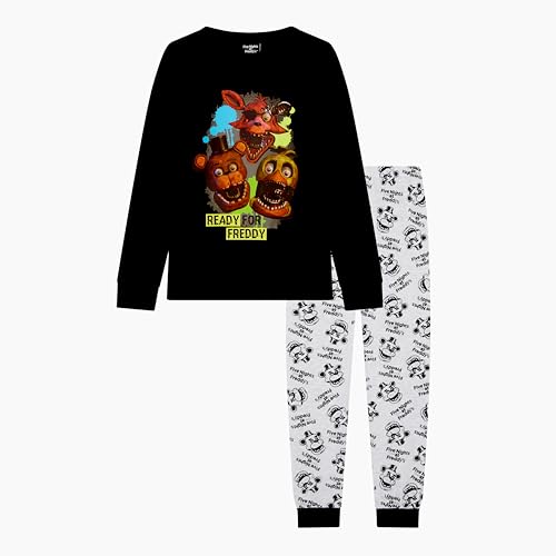 FIVE NIGHTS AT FREDDYS Boys Pyjamas Set Offical Licenced FNAF Merchandise Black Age 5-6 Years